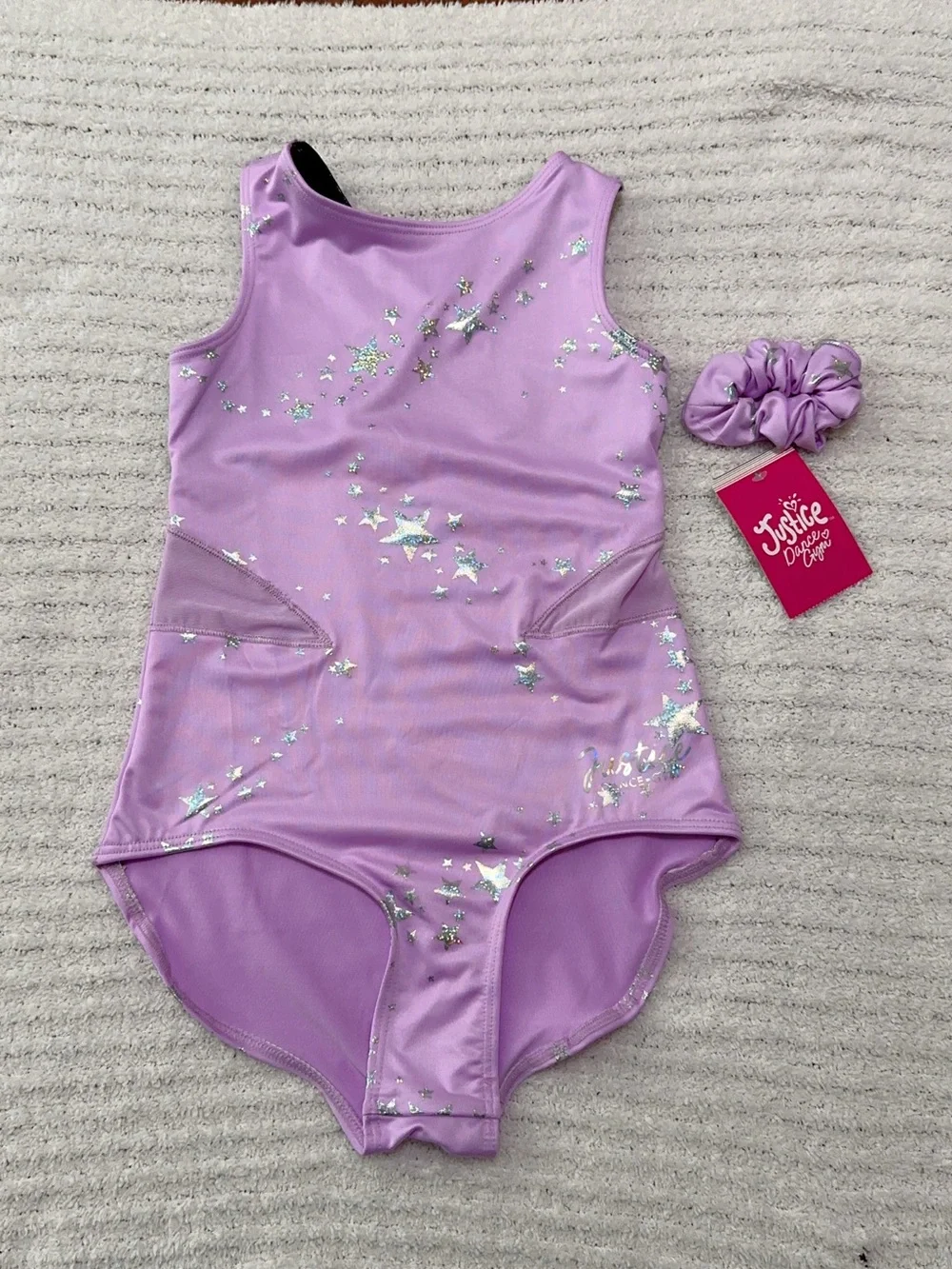 Justice Celestial Foil Print Gymnastics Leotards Lavander Color